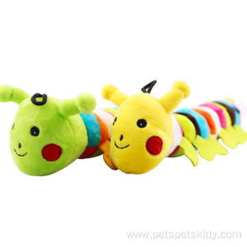 plush caterpillar shape stuffed squeaky dog chew toys